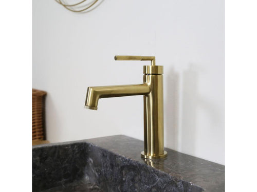 Bathroom Sink, Metal, Gold