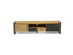 Meublita wooden TV stand - 2 drawers - 2 doors - Black metal doors - Industrial style - W200
