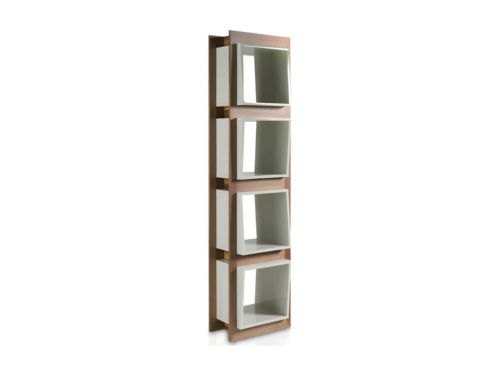 Contemporary shelf in walnut and lacquered wood, Meublita - Meublita Color