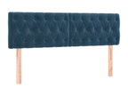 Headboard, Velvet Upholstery, Blue, 160 x 200 cm