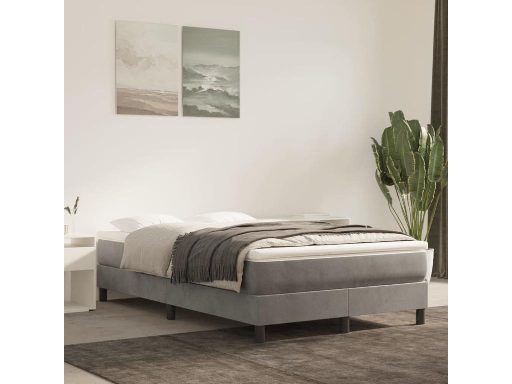 Mattress, Velvet, Gray, 120 x 200 cm