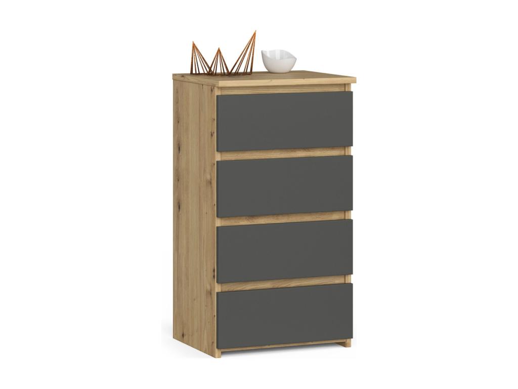 Dresser, Naturel Clair/Gris Anthracite, 40 x 35 x 74 cm