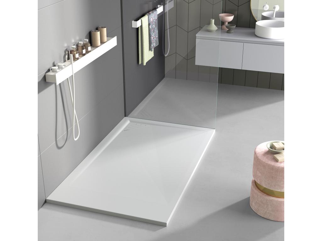 Shower Tray, Resin, White, 150 x 70 cm