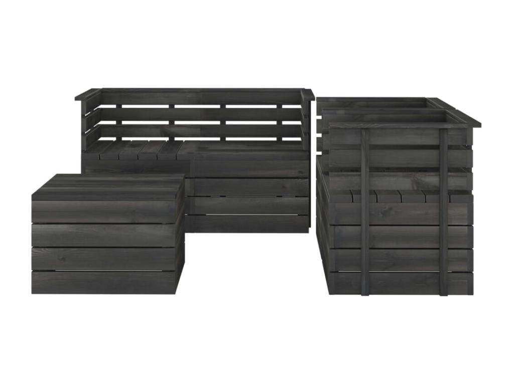 Mirror, 5-Piece, Wood, Gray