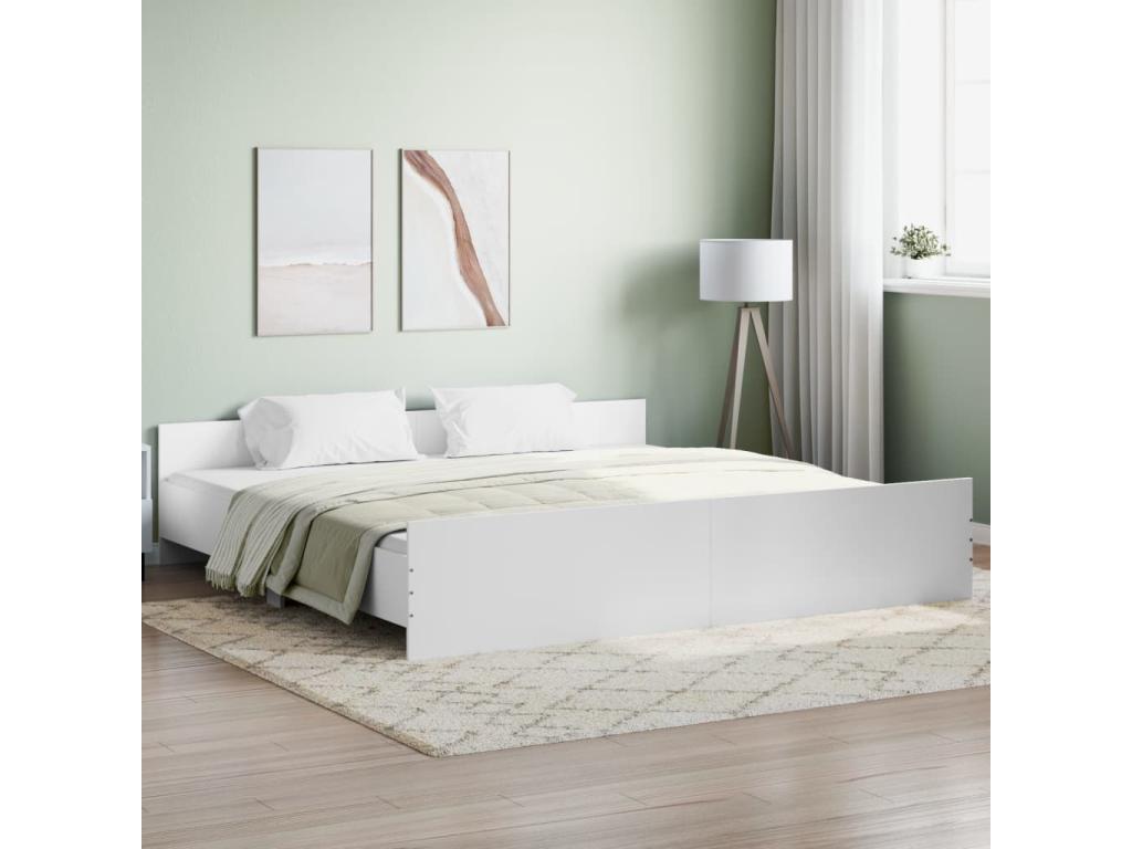 Bed Base, Wood, White, 180 x 200 cm