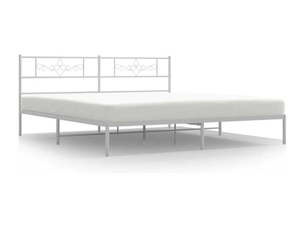 Bed Base, Metal, White, 200 x 200