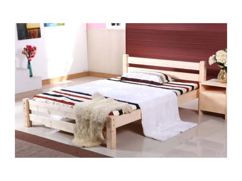 Bed Base, Wood, Naturel Clair, 80 x 190 cm