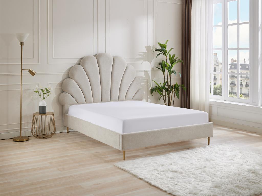 Mattress, Fabric, Beige, 140 x 190 cm