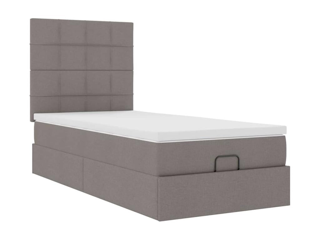 Mattress, Fabric, Taupe, 90 x 200 cm