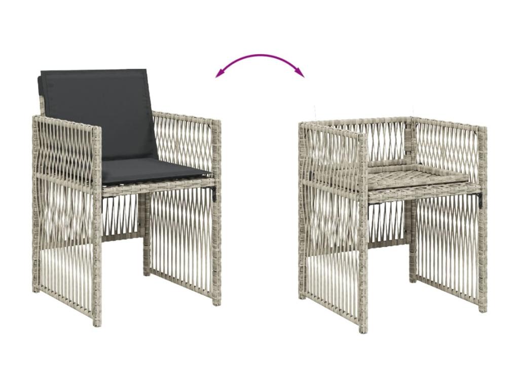 13-piece light grey rattan garden dining set and cushions