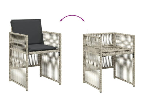 13-piece light grey rattan garden dining set and cushions