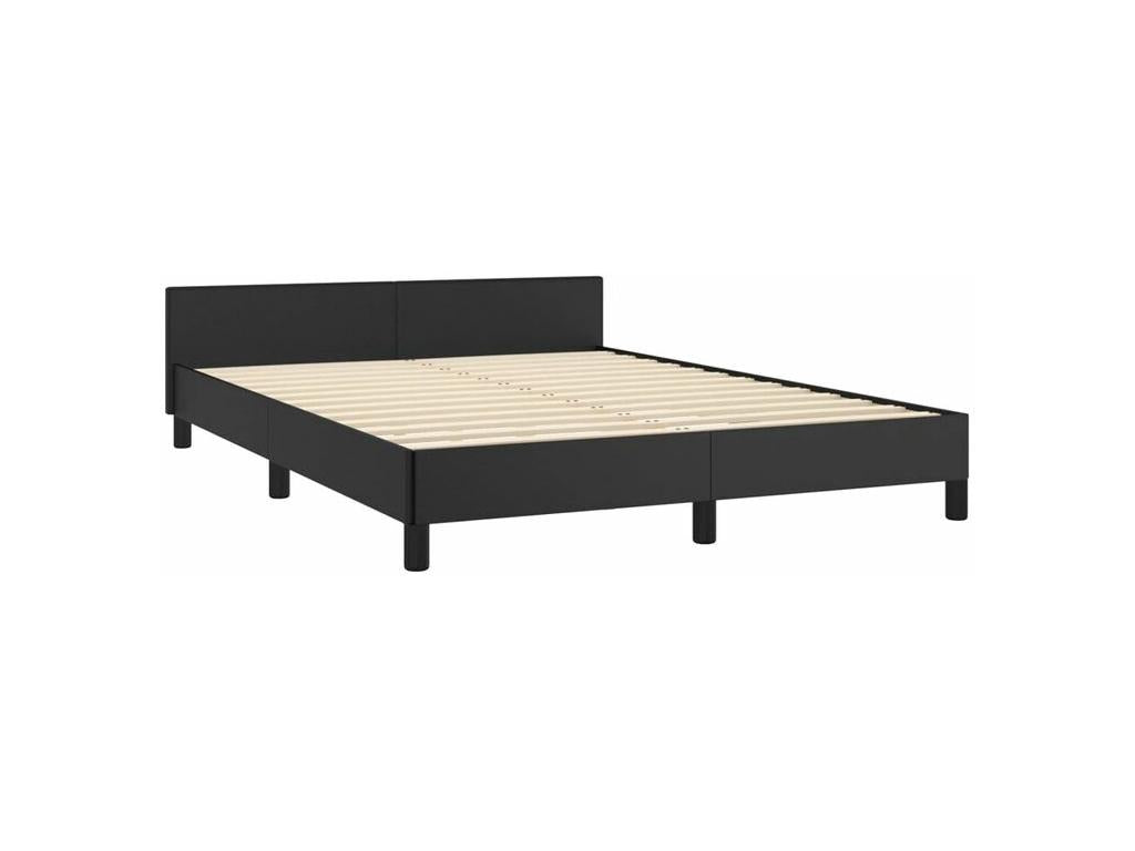 Bed Base, Faux Leather, Black, 140 x 200 m