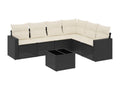 Patio Furniture Set, with Cushions, 7-Piece, Woven Resin (Wicker-Style), Black