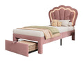 Bed Base, Velvet, Pink, 90 x 200 cm