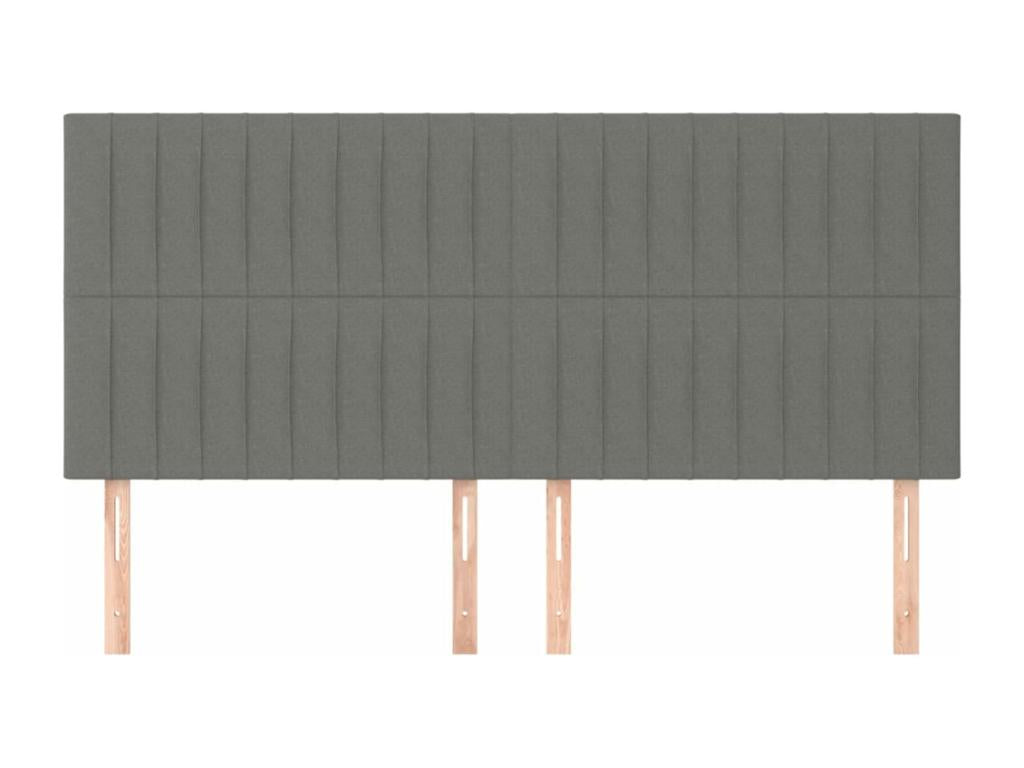 4-piece headboard set, dark grey, 80x5x78/88 cm, fabric
