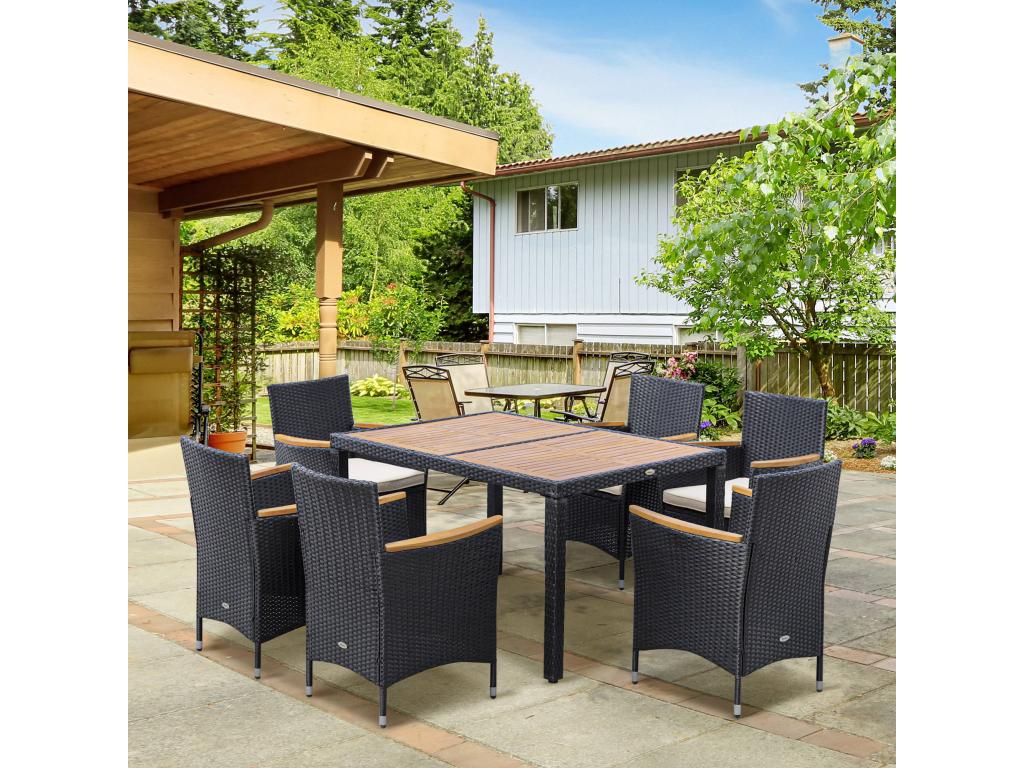 Patio Furniture Set, Woven Resin (Wicker-Style), Black