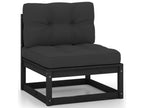 Patio Furniture Set, with Cushions, 10-Piece, Wood, Black