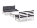 Patio Furniture Set, with Cushions, 5-Piece, Wood, White