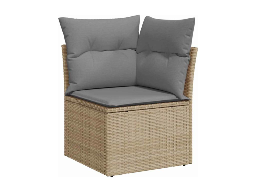 Patio Furniture Set, with Cushions, 7-Piece, Woven Resin (Wicker-Style), Beige