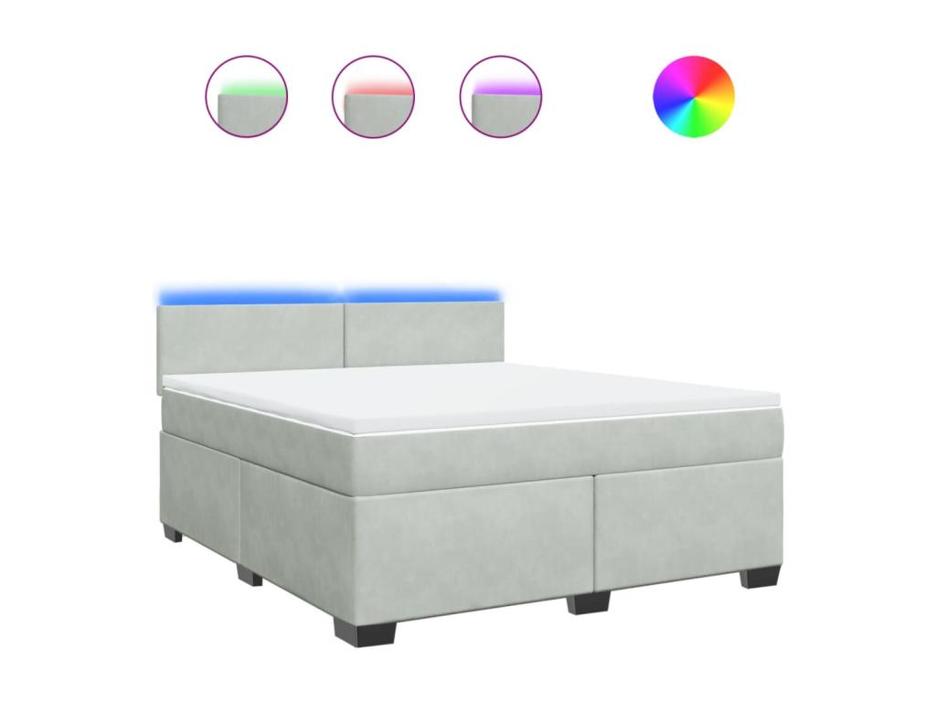 Mattress, Velvet, Gray, 180 x 200 cm