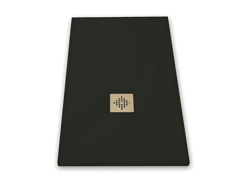 Shower Tray, Resin, Black, 90 x 110 cm