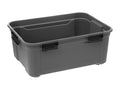 120L Black Polypropylene Storage Box with Wheels and Lock by Meublita