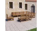Patio Furniture Set, 9-Piece, Wood, Brown