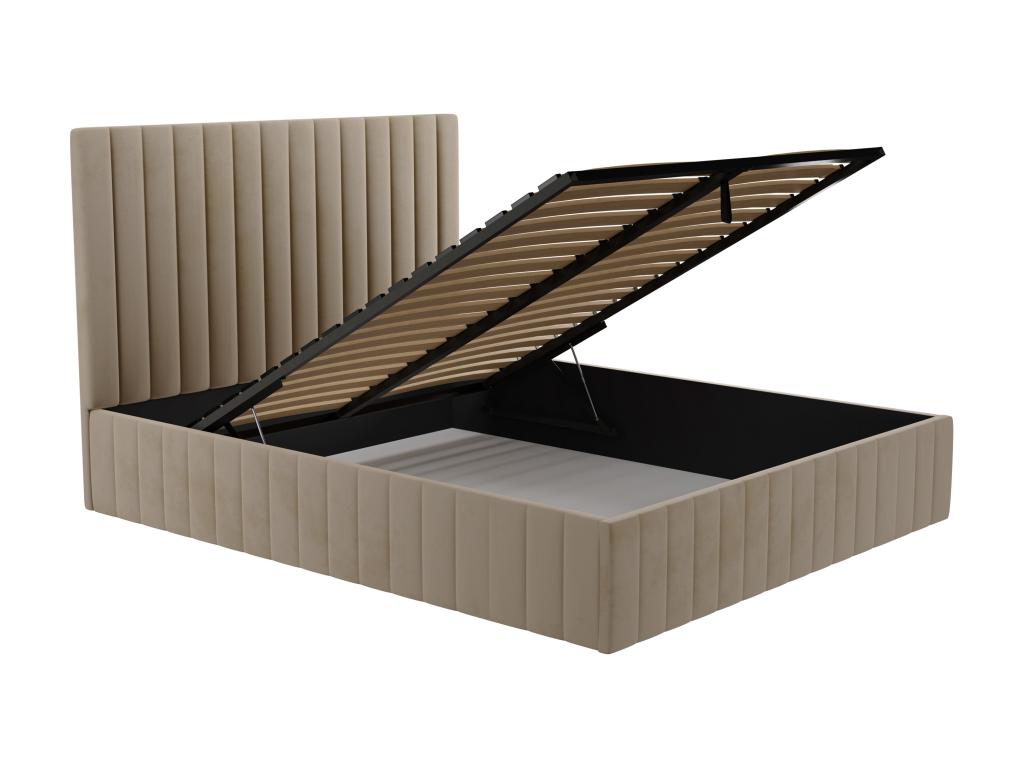 Mattress, Velvet, Taupe, 140 x 190 cm