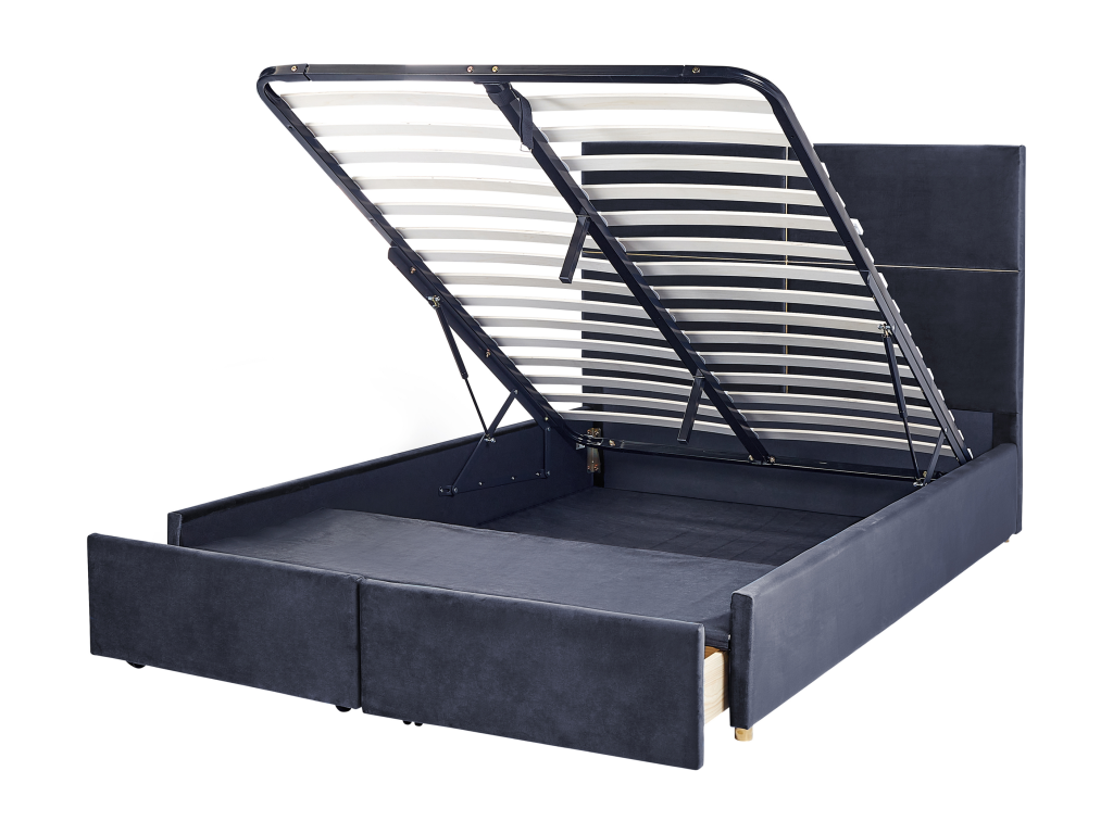 Mattress, Velvet, Black, 140 x 200 cm