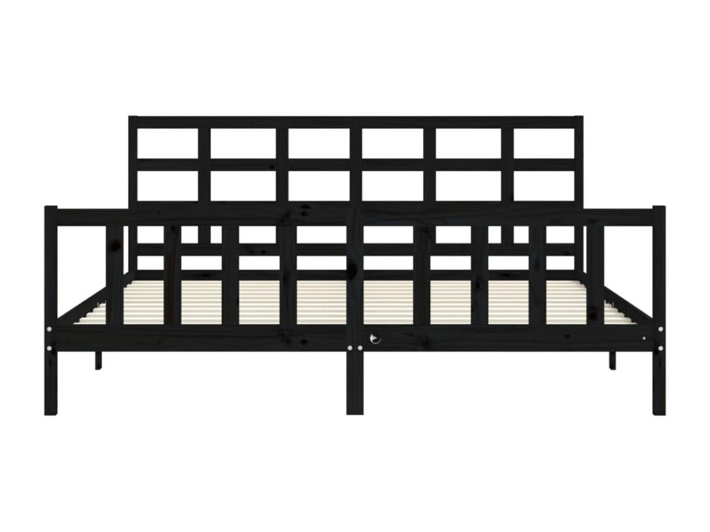 Bed Base, Wood, Black, 200 x 200 m