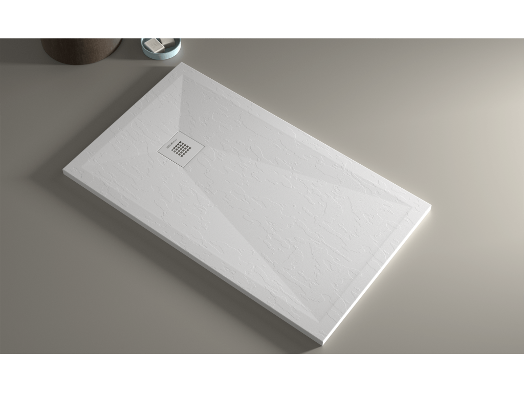 Shower Tray, Resin, White, 200 x 80 cm