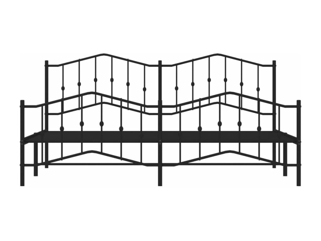 Bed Base, Metal, Black, 193 x 203