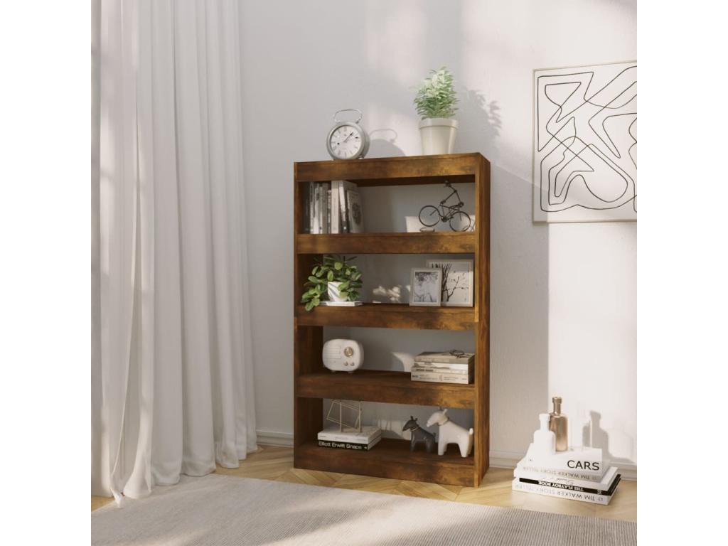 Bookshelf/Room Divider Smoked Oak Engineered Wood