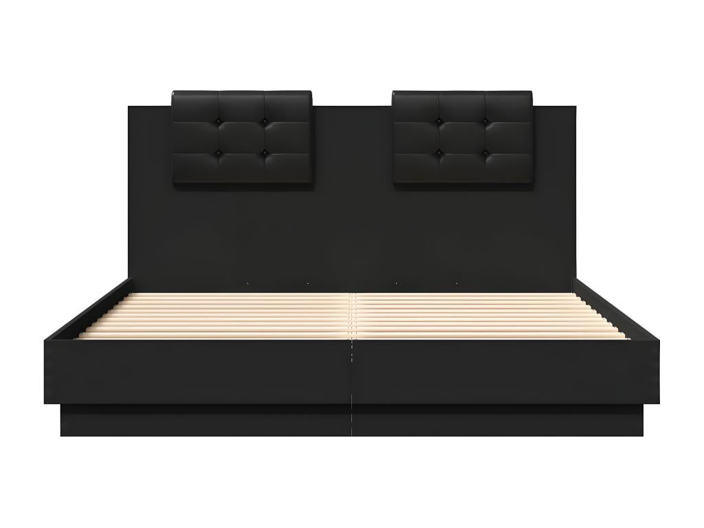 Mattress, Wood, Black, 140 x 200 cm