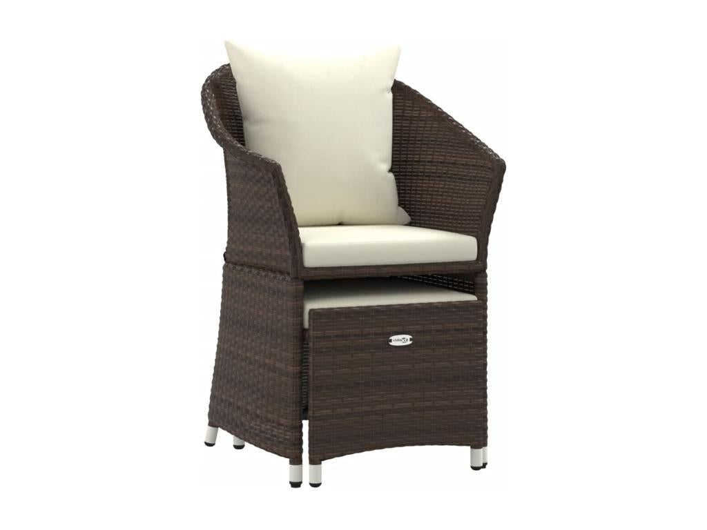 Patio Furniture Set, with Cushions, 2-Piece, Woven Resin (Wicker-Style), Brown