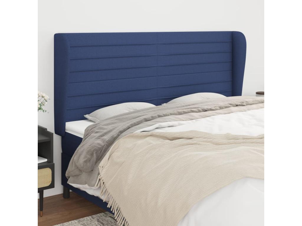 Headboard, Fabric Upholstery, Blue, 203 x 23 x 118 cm