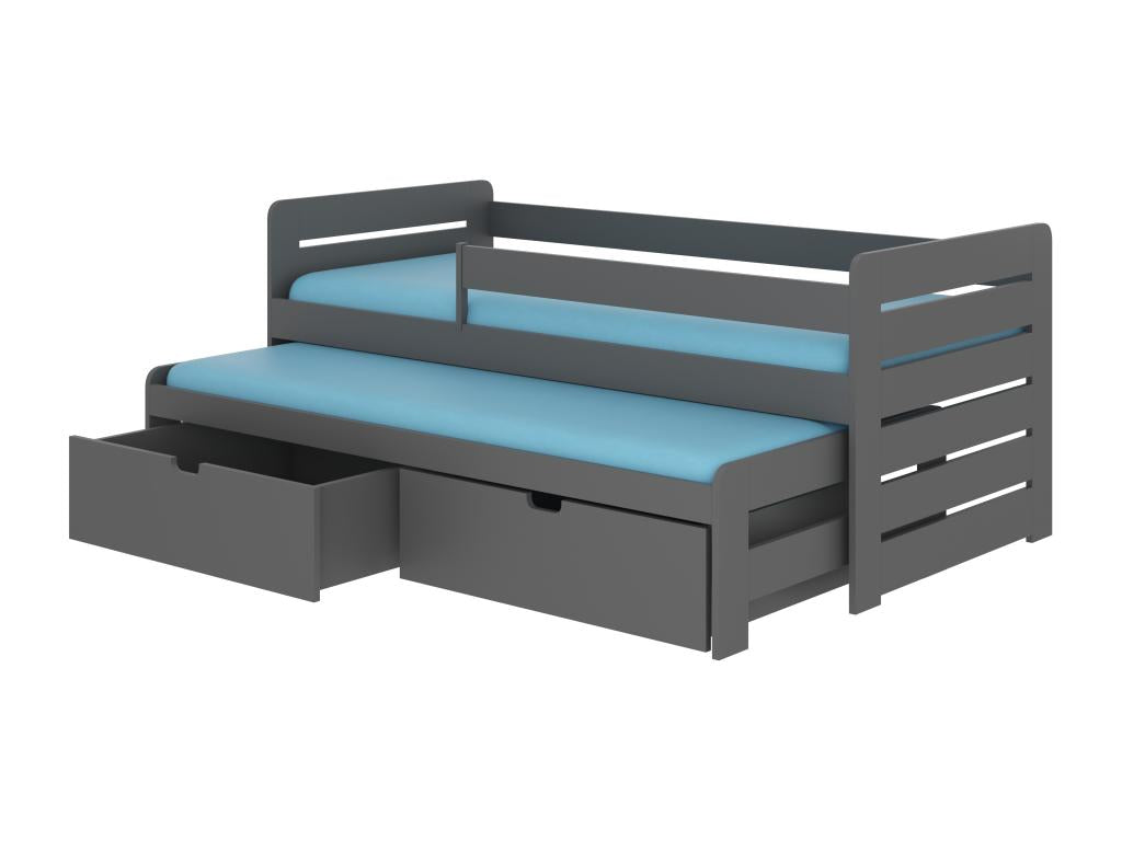 Bed Base, Wood, Gray, 90 x 200