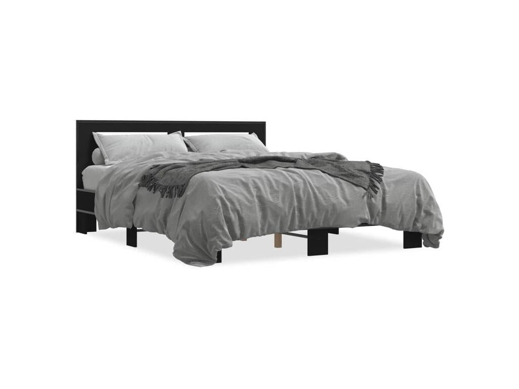 Bed Base, Wood, Black, 150 x 200