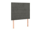 Headboard, Velvet Upholstery, Gray, 90 x 190 cm