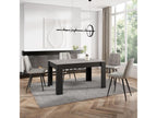 Dining Table, Wood, Gray, 140 x 90 x 76 cm