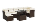 Patio Furniture Set, with Cushions, 8-Piece, Woven Resin (Wicker-Style), Brown