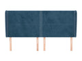 Headboard, Velvet Upholstery, Blue, 203 x 23 x 118 cm