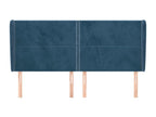 Headboard, Velvet Upholstery, Blue, 203 x 23 x 118 cm