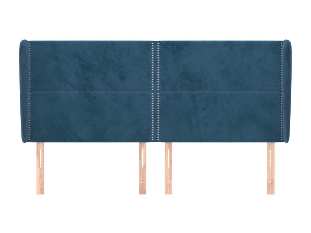 Headboard, Velvet Upholstery, Blue, 203 x 23 x 118 cm