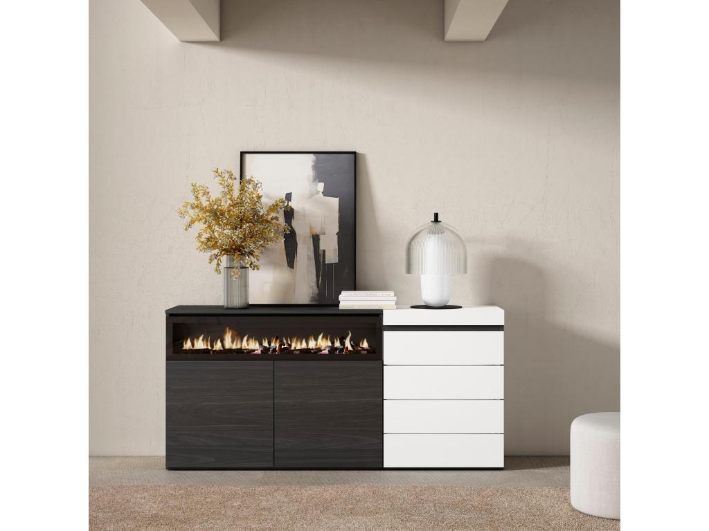 Sideboard, Wood, White, 135 x 57 x 75 cm
