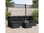 Patio Furniture Set, with Cushions, 7-Piece, Woven Resin (Wicker-Style), Black