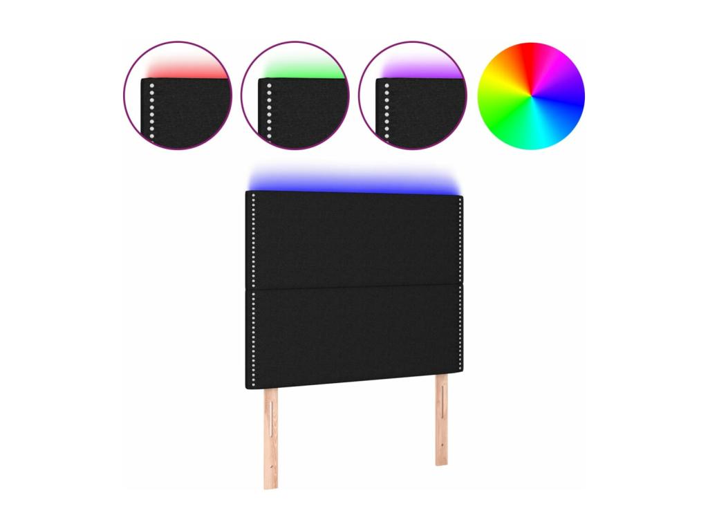 Headboard, Fabric Upholstery, Black, 90 x 190 cm