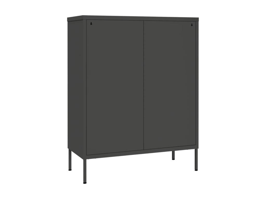 Wardrobe, Metal, Gris Anthracite, 80 x 35 x 101 cm