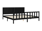 Bed Base, Wood, Black, 200 x 200 m