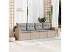 Patio Furniture Set, with Cushions, 4-Piece, Woven Resin (Wicker-Style), Beige